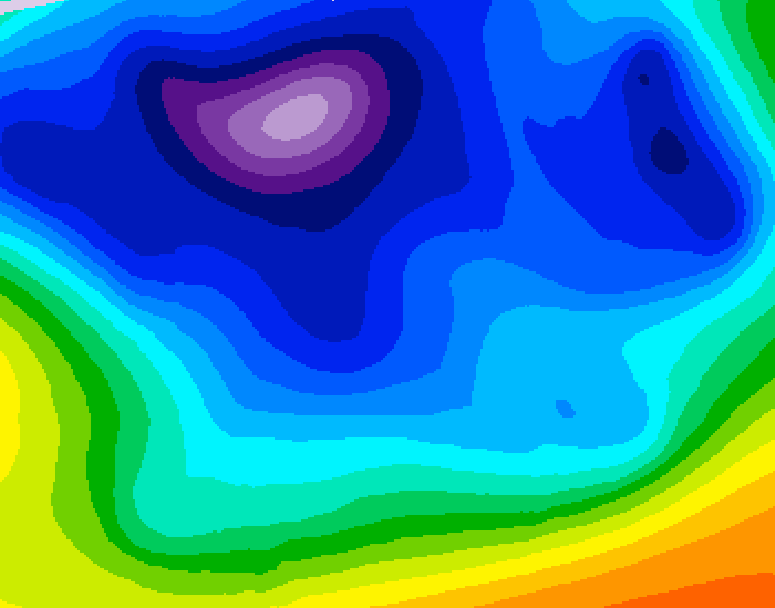 GDPS 500 millibar geopotential height 198 hour forecast chart for Canada based on 2026/02/12 1200Z data