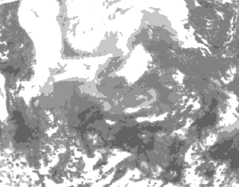 GDPS total cloud 144 hour forecast chart for Canada based on 2026/02/12 0000Z data