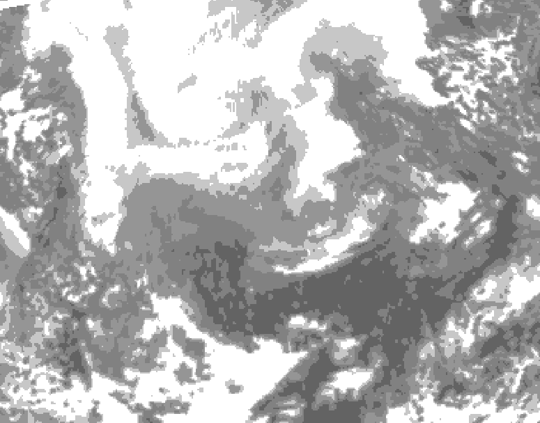 GDPS total cloud 156 hour forecast chart for Canada based on 2026/02/12 0000Z data