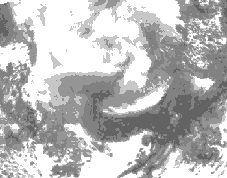 GDPS total cloud 168 hour forecast chart for Canada based on 2026/02/12 0000Z data