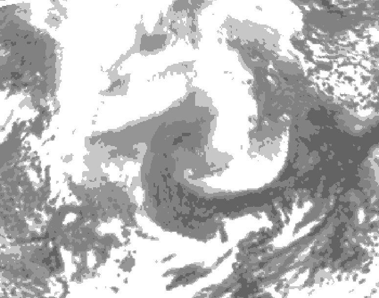GDPS total cloud 180 hour forecast chart for Canada based on 2026/02/12 0000Z data