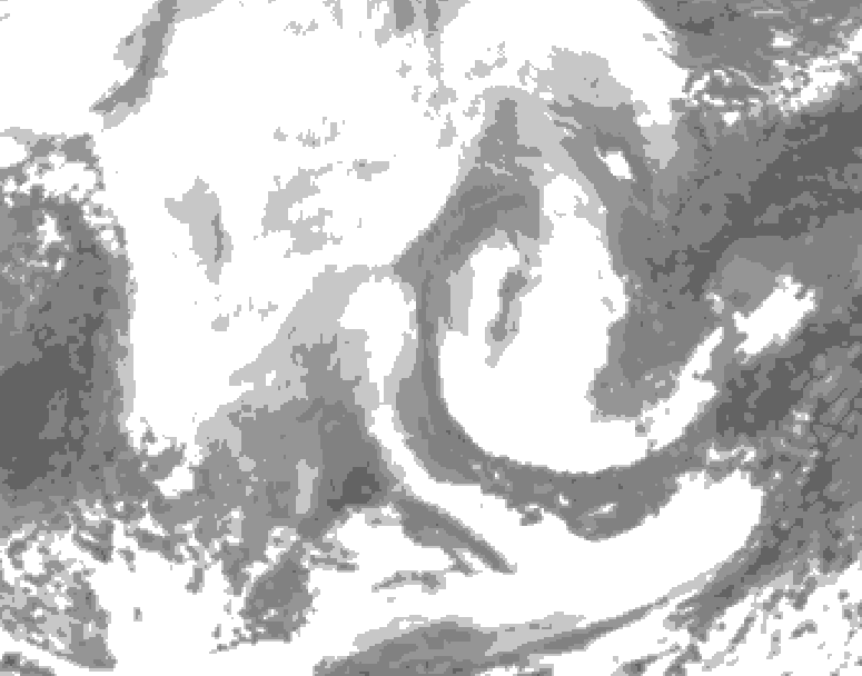 GDPS total cloud 210 hour forecast chart for Canada based on 2026/02/12 0000Z data