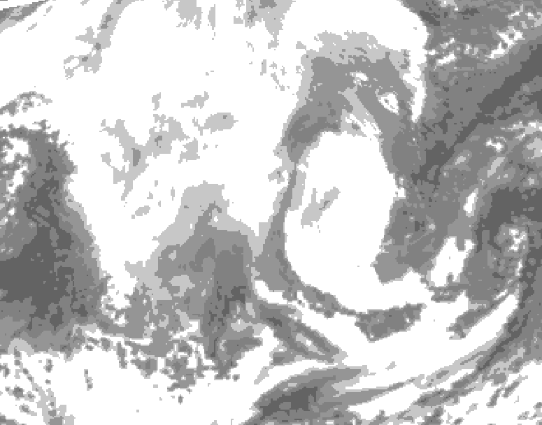 GDPS total cloud 216 hour forecast chart for Canada based on 2026/02/12 0000Z data