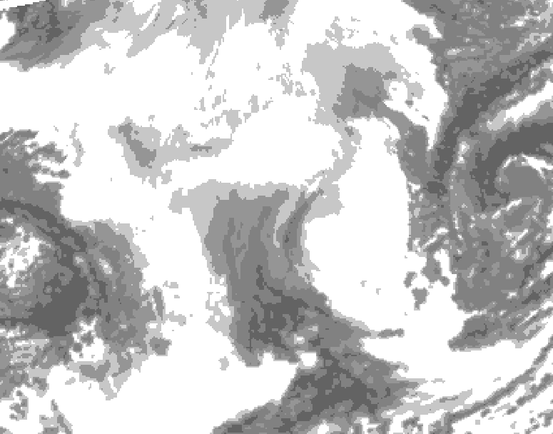 GDPS total cloud 228 hour forecast chart for Canada based on 2026/02/12 0000Z data