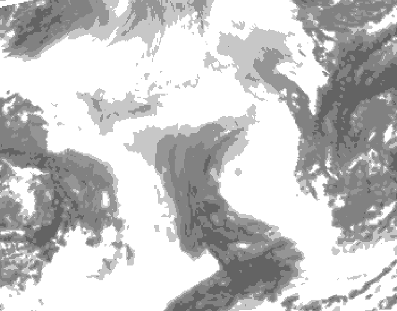 GDPS total cloud 234 hour forecast chart for Canada based on 2026/02/12 0000Z data