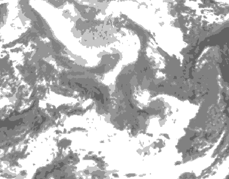GDPS total cloud 024 hour forecast chart for Canada based on 2026/02/12 1200Z data