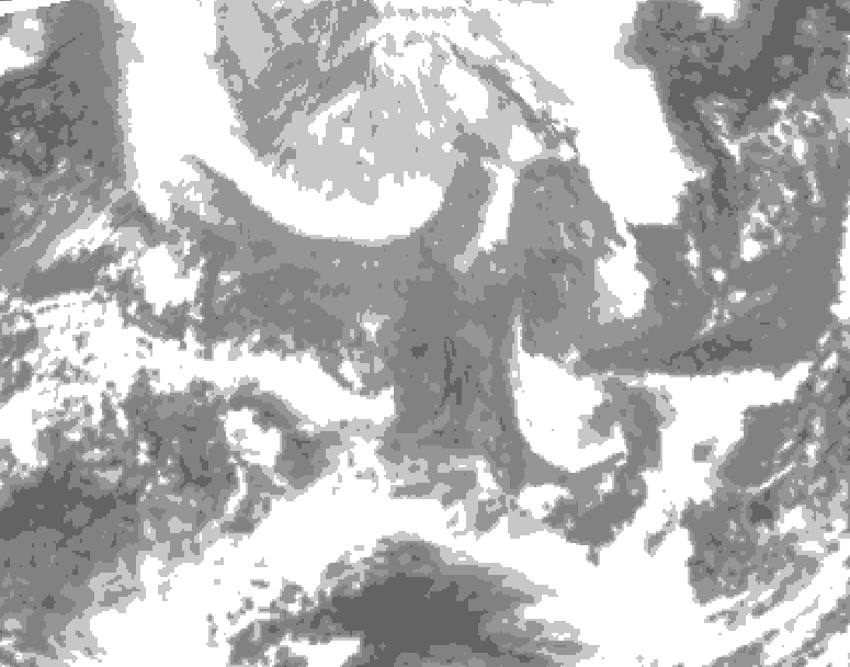 GDPS total cloud 048 hour forecast chart for Canada based on 2026/02/12 1200Z data