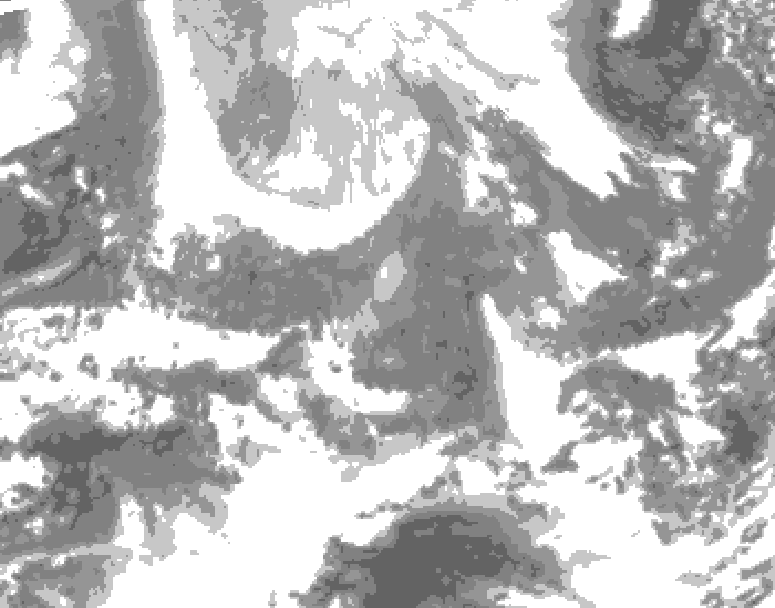 GDPS total cloud 060 hour forecast chart for Canada based on 2026/02/12 1200Z data