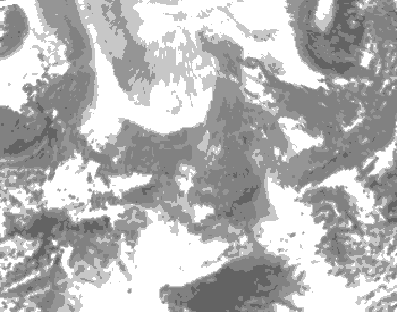 GDPS total cloud 066 hour forecast chart for Canada based on 2026/02/12 1200Z data
