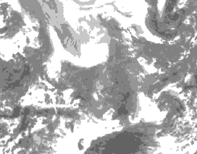 GDPS total cloud 072 hour forecast chart for Canada based on 2026/02/12 1200Z data