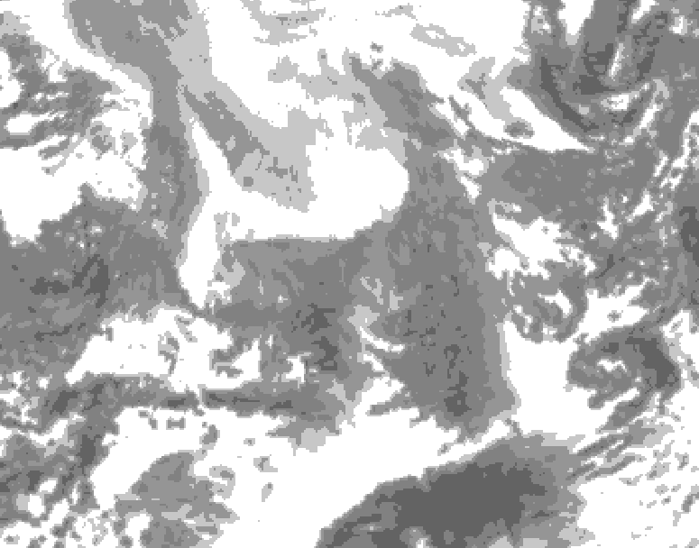 GDPS total cloud 078 hour forecast chart for Canada based on 2026/02/12 1200Z data