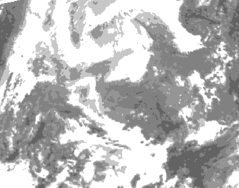 GDPS total cloud 108 hour forecast chart for Canada based on 2026/02/12 1200Z data