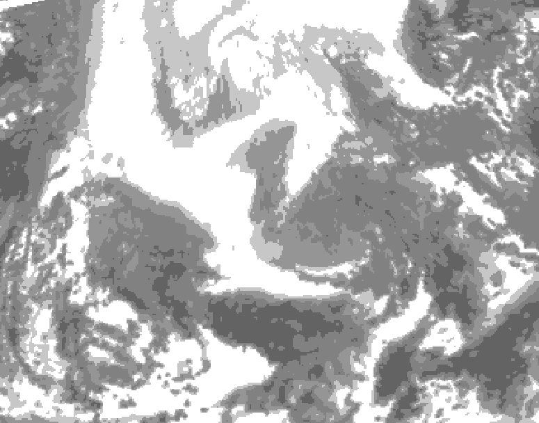 GDPS total cloud 126 hour forecast chart for Canada based on 2026/02/12 1200Z data