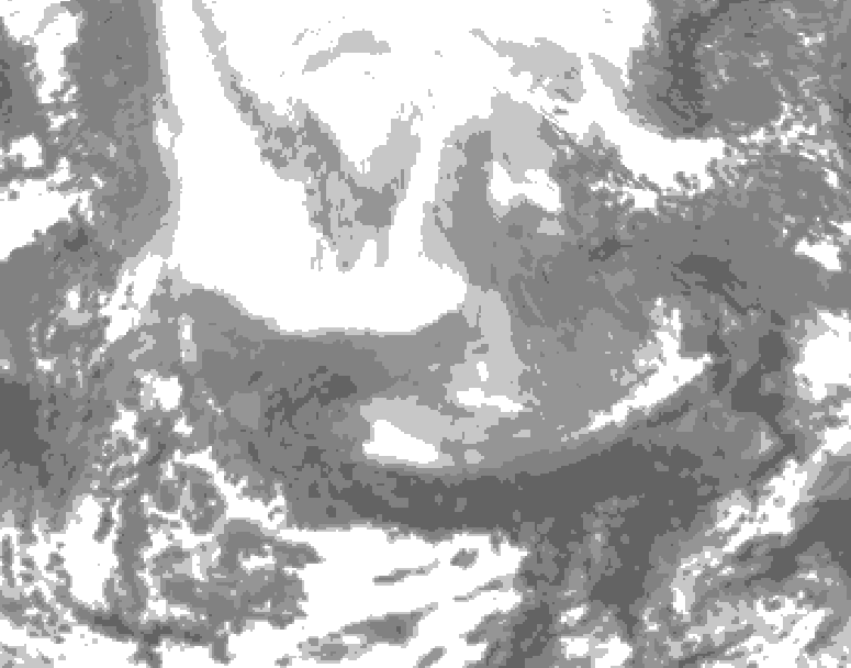 GDPS total cloud 144 hour forecast chart for Canada based on 2026/02/12 1200Z data