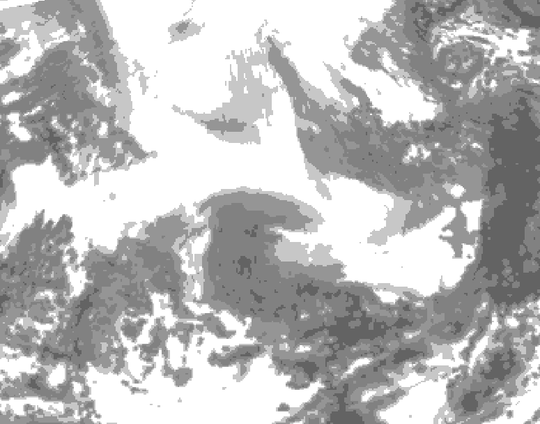 GDPS total cloud 168 hour forecast chart for Canada based on 2026/02/12 1200Z data