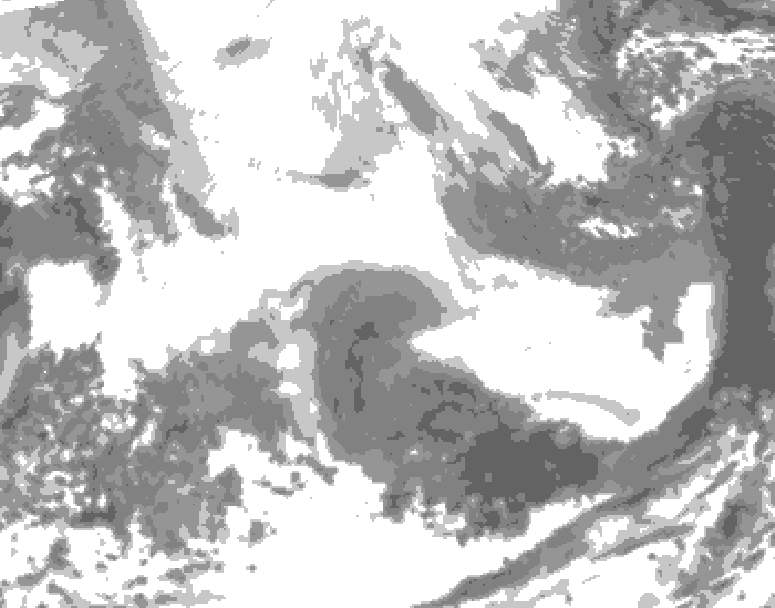 GDPS total cloud 174 hour forecast chart for Canada based on 2026/02/12 1200Z data