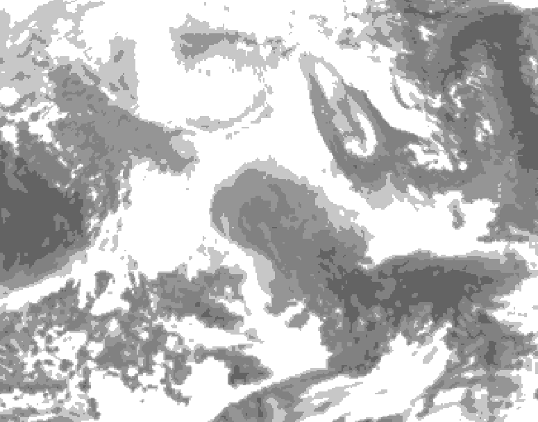 GDPS total cloud 192 hour forecast chart for Canada based on 2026/02/12 1200Z data