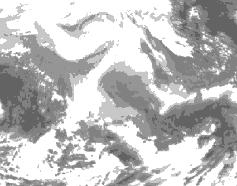 GDPS total cloud 204 hour forecast chart for Canada based on 2026/02/12 1200Z data