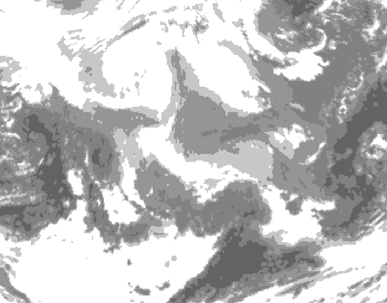 GDPS total cloud 228 hour forecast chart for Canada based on 2026/02/12 1200Z data