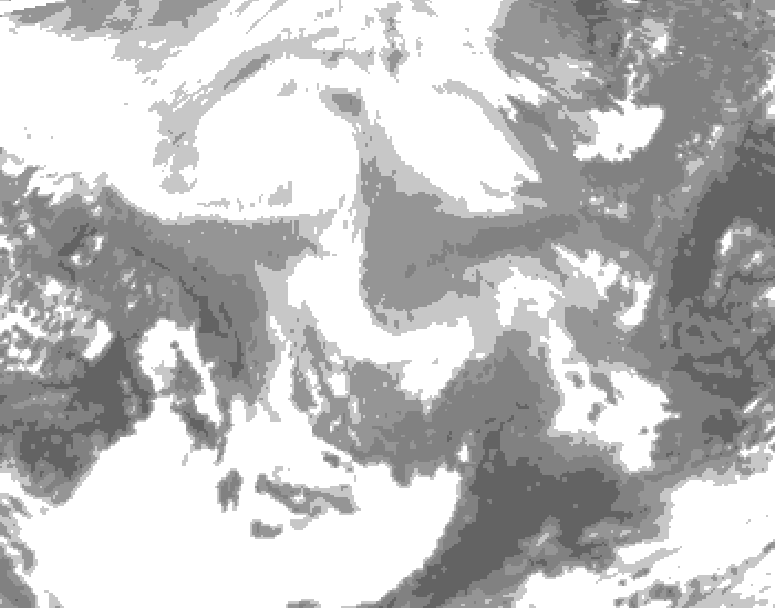 GDPS total cloud 234 hour forecast chart for Canada based on 2026/02/12 1200Z data