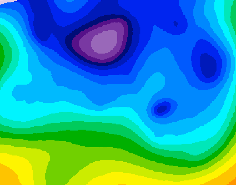 GDPS 500 millibar geopotential height 024 hour forecast chart for Canada based on 2026/02/13 0000Z data
