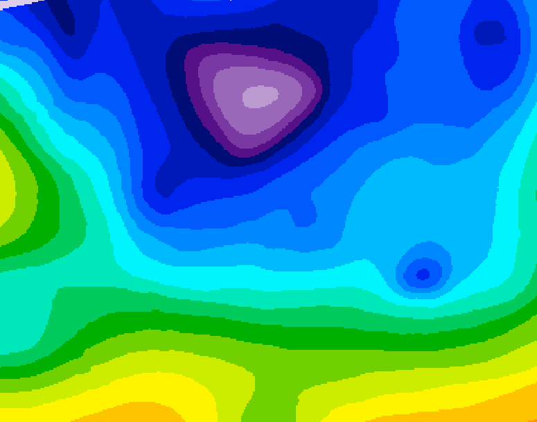 GDPS 500 millibar geopotential height 054 hour forecast chart for Canada based on 2026/02/13 0000Z data