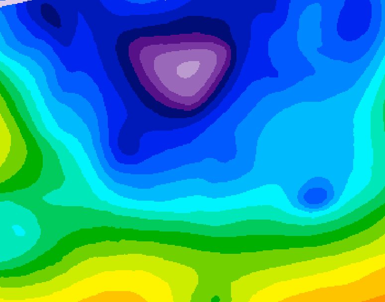 GDPS 500 millibar geopotential height 060 hour forecast chart for Canada based on 2026/02/13 0000Z data