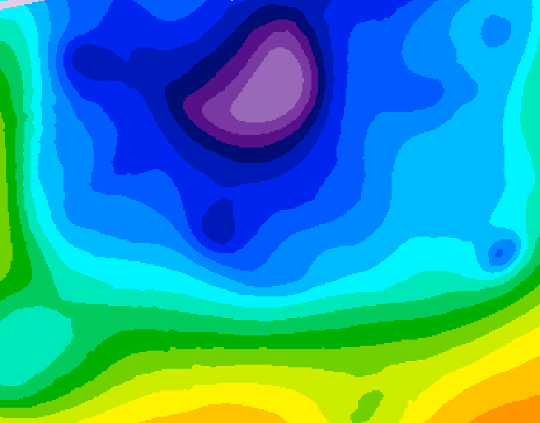 GDPS 500 millibar geopotential height 078 hour forecast chart for Canada based on 2026/02/13 0000Z data