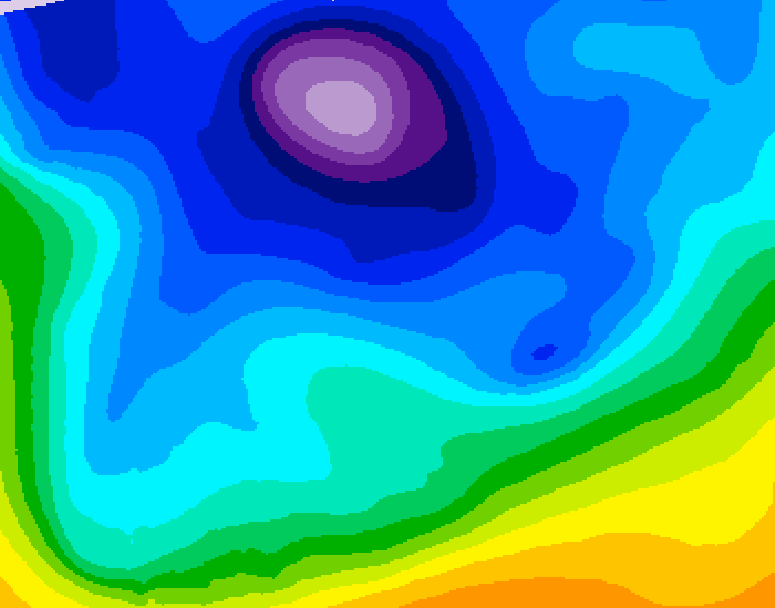 GDPS 500 millibar geopotential height 126 hour forecast chart for Canada based on 2026/02/13 0000Z data