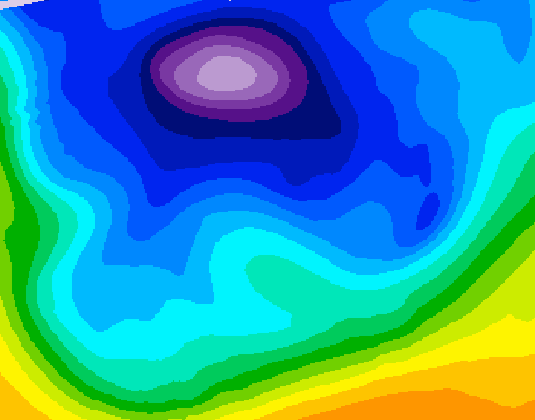 GDPS 500 millibar geopotential height 138 hour forecast chart for Canada based on 2026/02/13 0000Z data