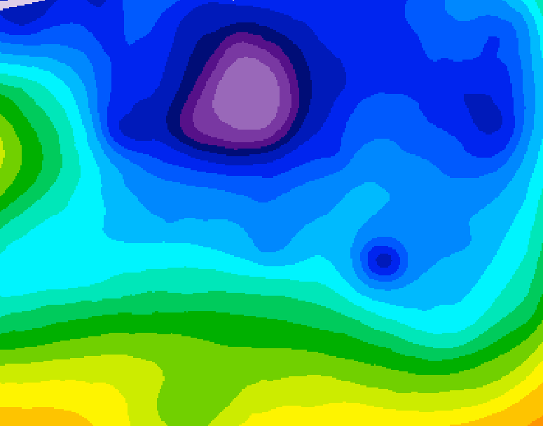 GDPS 500 millibar geopotential height 024 hour forecast chart for Canada based on 2026/02/13 1200Z data