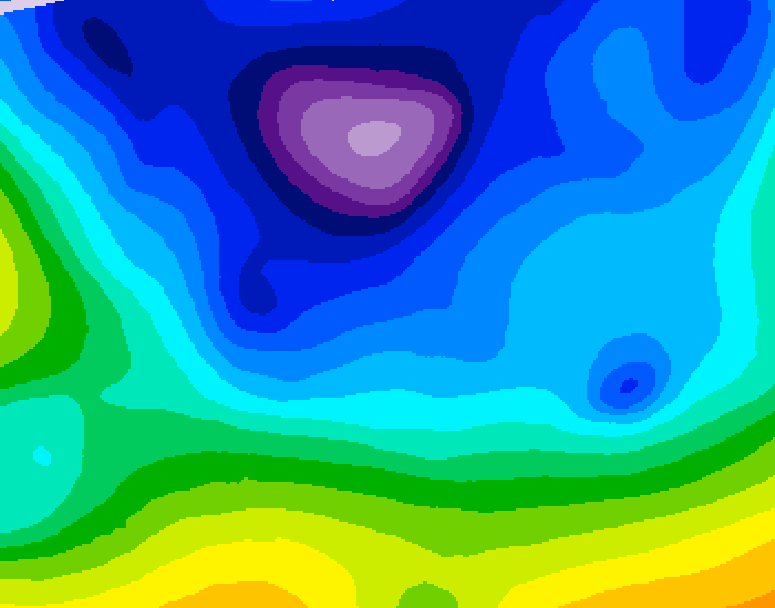 GDPS 500 millibar geopotential height 048 hour forecast chart for Canada based on 2026/02/13 1200Z data