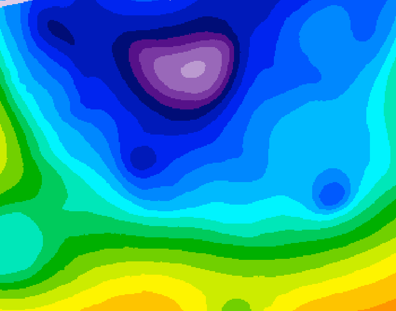 GDPS 500 millibar geopotential height 054 hour forecast chart for Canada based on 2026/02/13 1200Z data