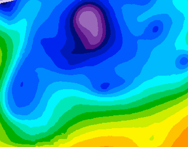 GDPS 500 millibar geopotential height 090 hour forecast chart for Canada based on 2026/02/13 1200Z data