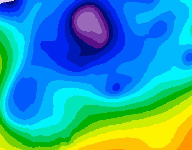 GDPS 500 millibar geopotential height 096 hour forecast chart for Canada based on 2026/02/13 1200Z data