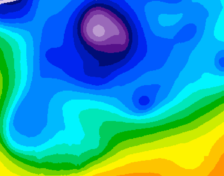 GDPS 500 millibar geopotential height 102 hour forecast chart for Canada based on 2026/02/13 1200Z data