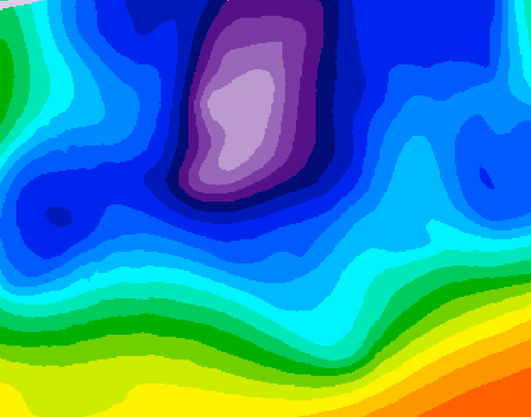 GDPS 500 millibar geopotential height 222 hour forecast chart for Canada based on 2026/02/13 1200Z data