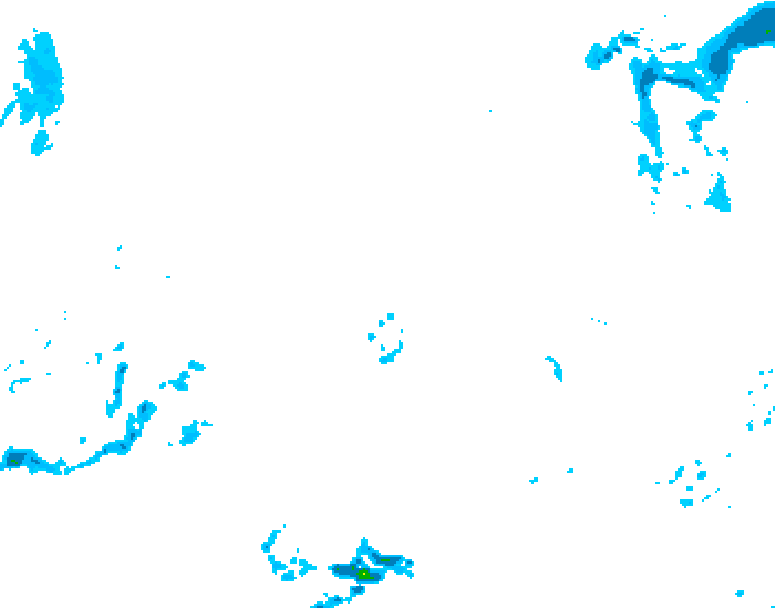 GDPS precipitation 018 hour forecast chart for Canada based on 2026/02/13 1200Z data