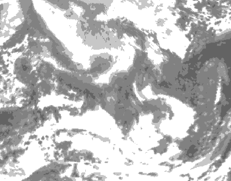 GDPS total cloud 006 hour forecast chart for Canada based on 2026/02/13 0000Z data