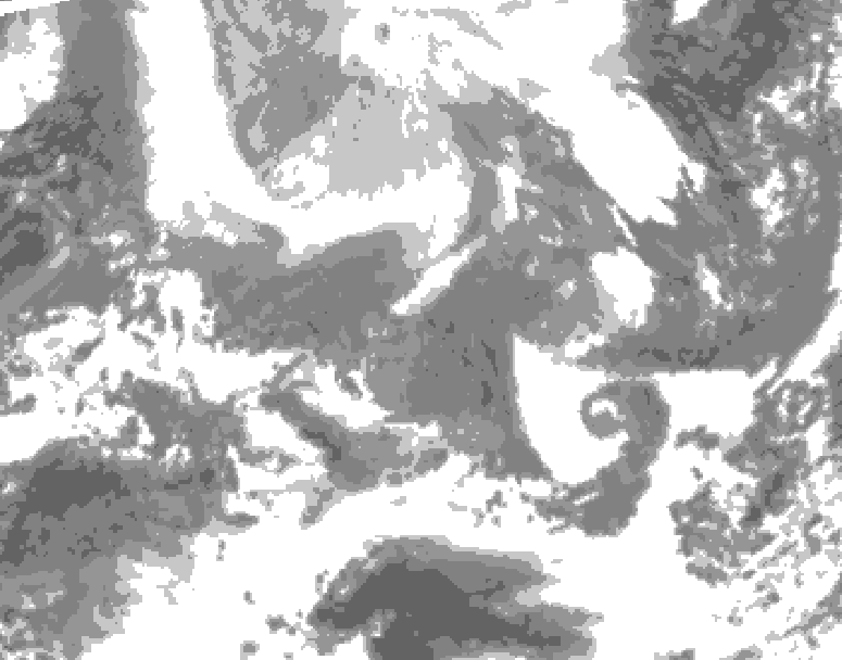 GDPS total cloud 042 hour forecast chart for Canada based on 2026/02/13 0000Z data
