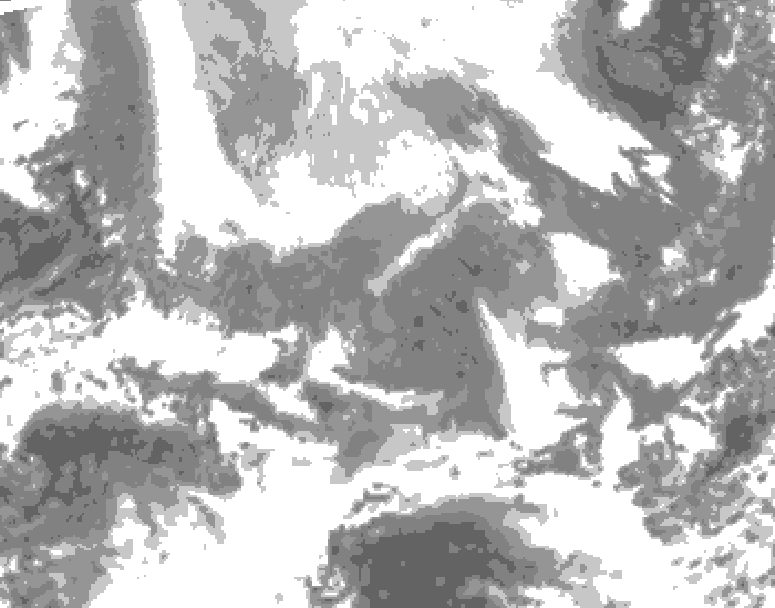 GDPS total cloud 048 hour forecast chart for Canada based on 2026/02/13 0000Z data
