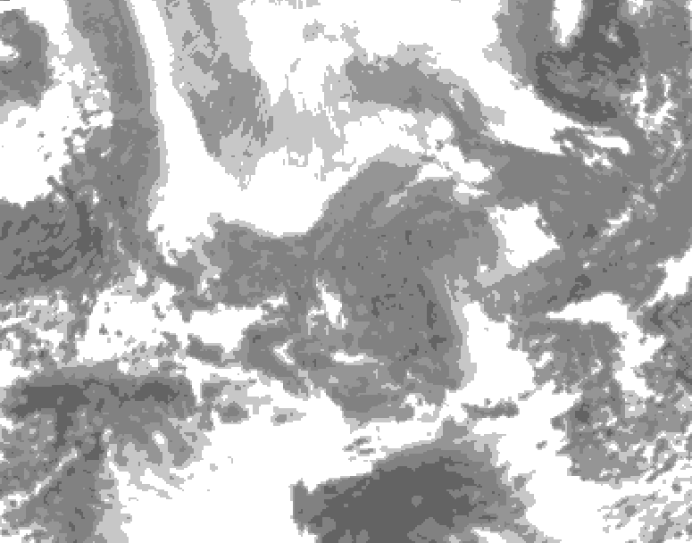 GDPS total cloud 054 hour forecast chart for Canada based on 2026/02/13 0000Z data