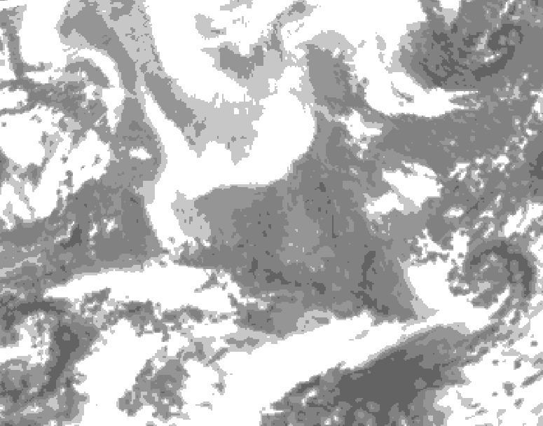 GDPS total cloud 072 hour forecast chart for Canada based on 2026/02/13 0000Z data