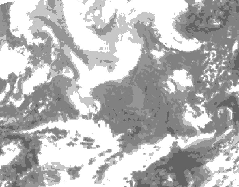 GDPS total cloud 078 hour forecast chart for Canada based on 2026/02/13 0000Z data