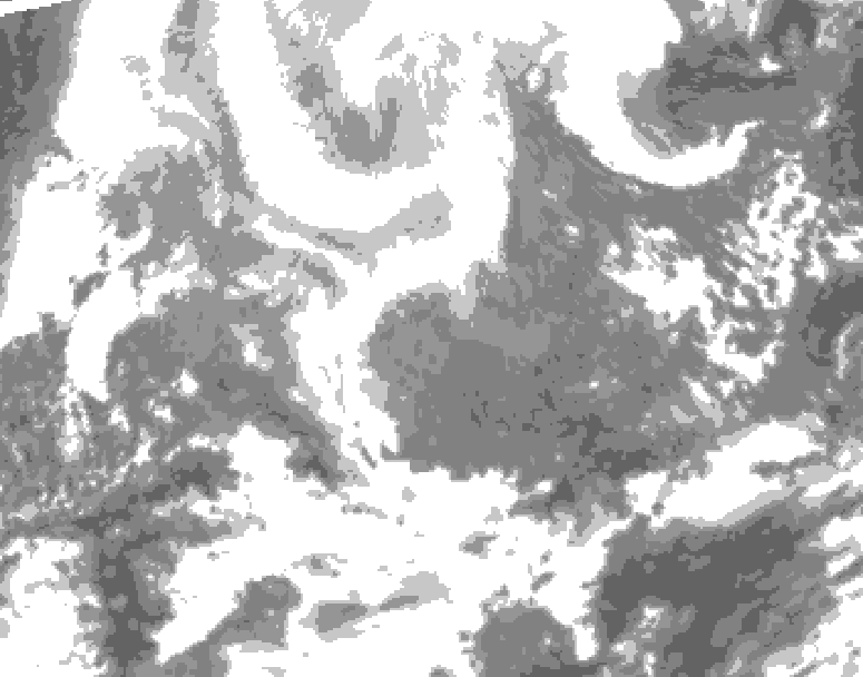GDPS total cloud 090 hour forecast chart for Canada based on 2026/02/13 0000Z data