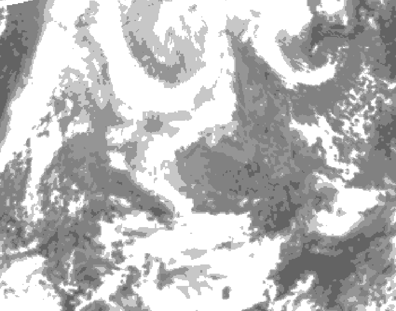GDPS total cloud 096 hour forecast chart for Canada based on 2026/02/13 0000Z data