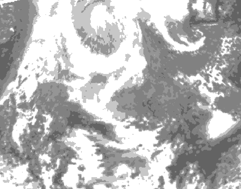GDPS total cloud 102 hour forecast chart for Canada based on 2026/02/13 0000Z data
