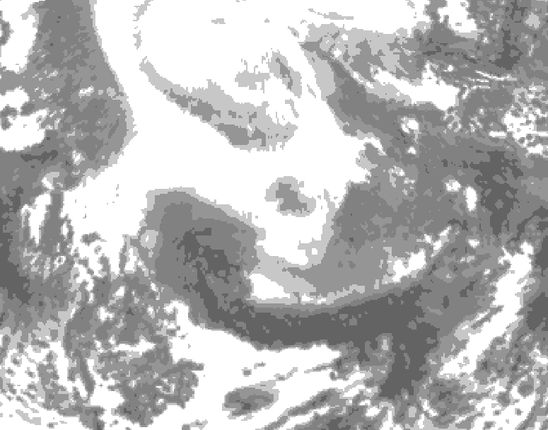 GDPS total cloud 132 hour forecast chart for Canada based on 2026/02/13 0000Z data