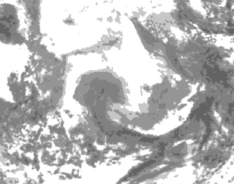 GDPS total cloud 150 hour forecast chart for Canada based on 2026/02/13 0000Z data