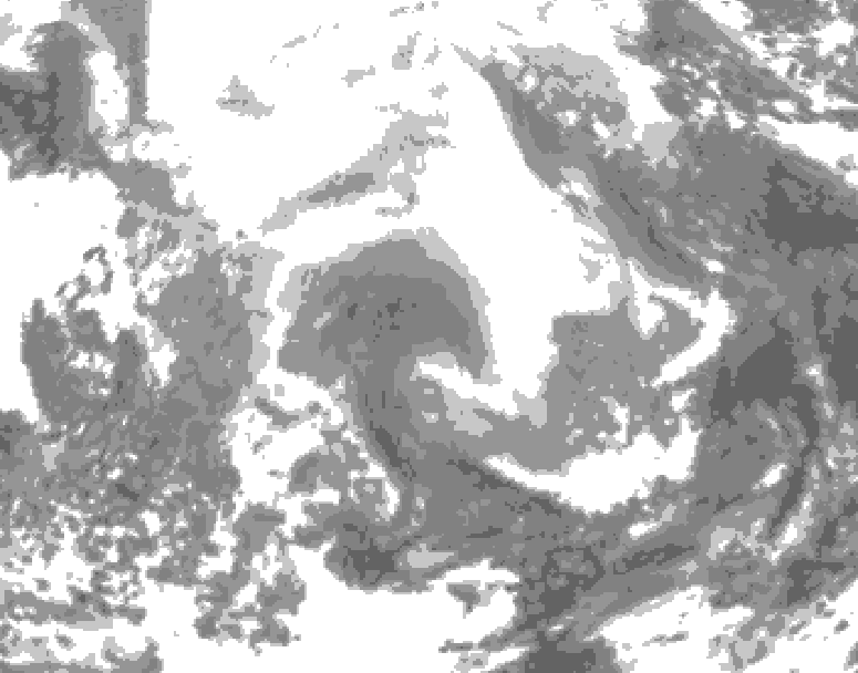 GDPS total cloud 156 hour forecast chart for Canada based on 2026/02/13 0000Z data